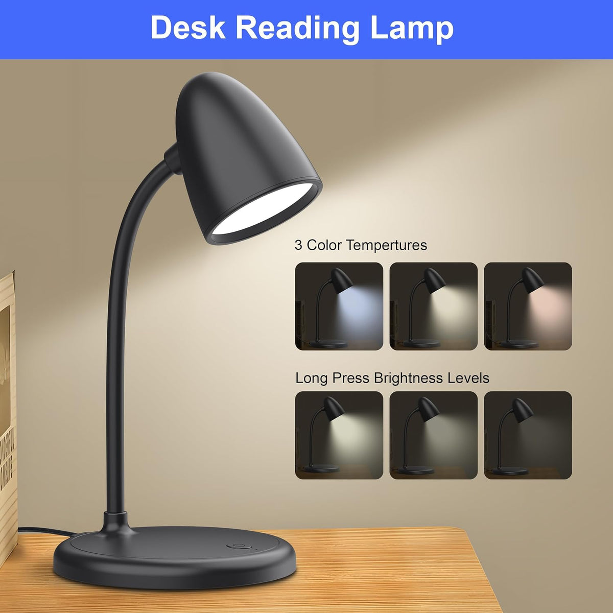 LED Desk Lamp with 96 LEDs,High lumens Table lamp