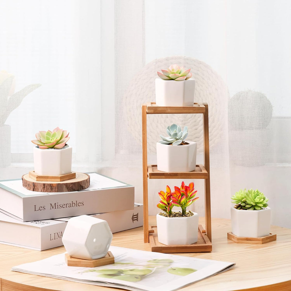 Small Succulent Pots 12 Pack, Mini Flower Planters with Drainage White