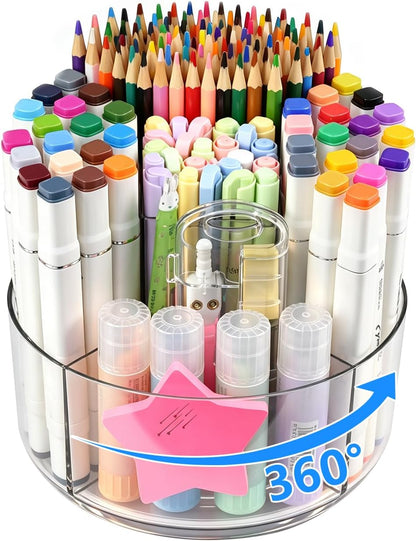 430pcs Acrylic Pencil Holder Marker Organizer 360-Degree Rotating
