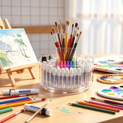 430pcs Acrylic Pencil Holder Marker Organizer 360-Degree Rotating