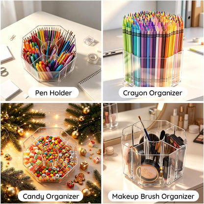 430pcs Acrylic Pencil Holder Marker Organizer 360-Degree Rotating