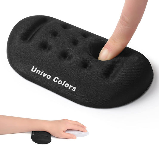 Black Superfine Memory Foam Wrist Rest Soft Gel Ergonomic Mouse Pad Wrist Support for Mouse, Gaming, Computer, Laptop, Office
