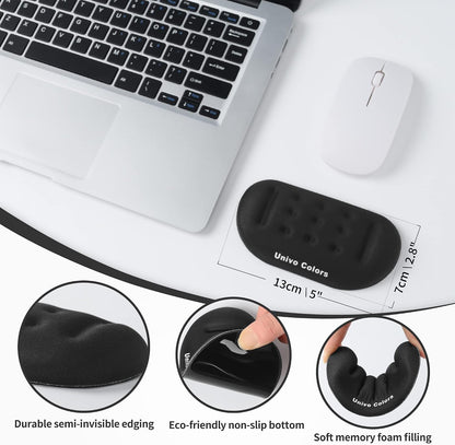 Black Superfine Memory Foam Wrist Rest Soft Gel Ergonomic Mouse Pad Wrist Support for Mouse, Gaming, Computer, Laptop, Office