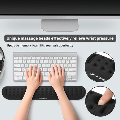 Black Superfine Memory Foam Wrist Rest Soft Gel Ergonomic Mouse Pad Wrist Support for Mouse, Gaming, Computer, Laptop, Office