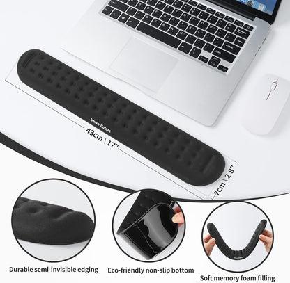 Black Superfine Memory Foam Wrist Rest Soft Gel Ergonomic Mouse Pad Wrist Support for Mouse, Gaming, Computer, Laptop, Office