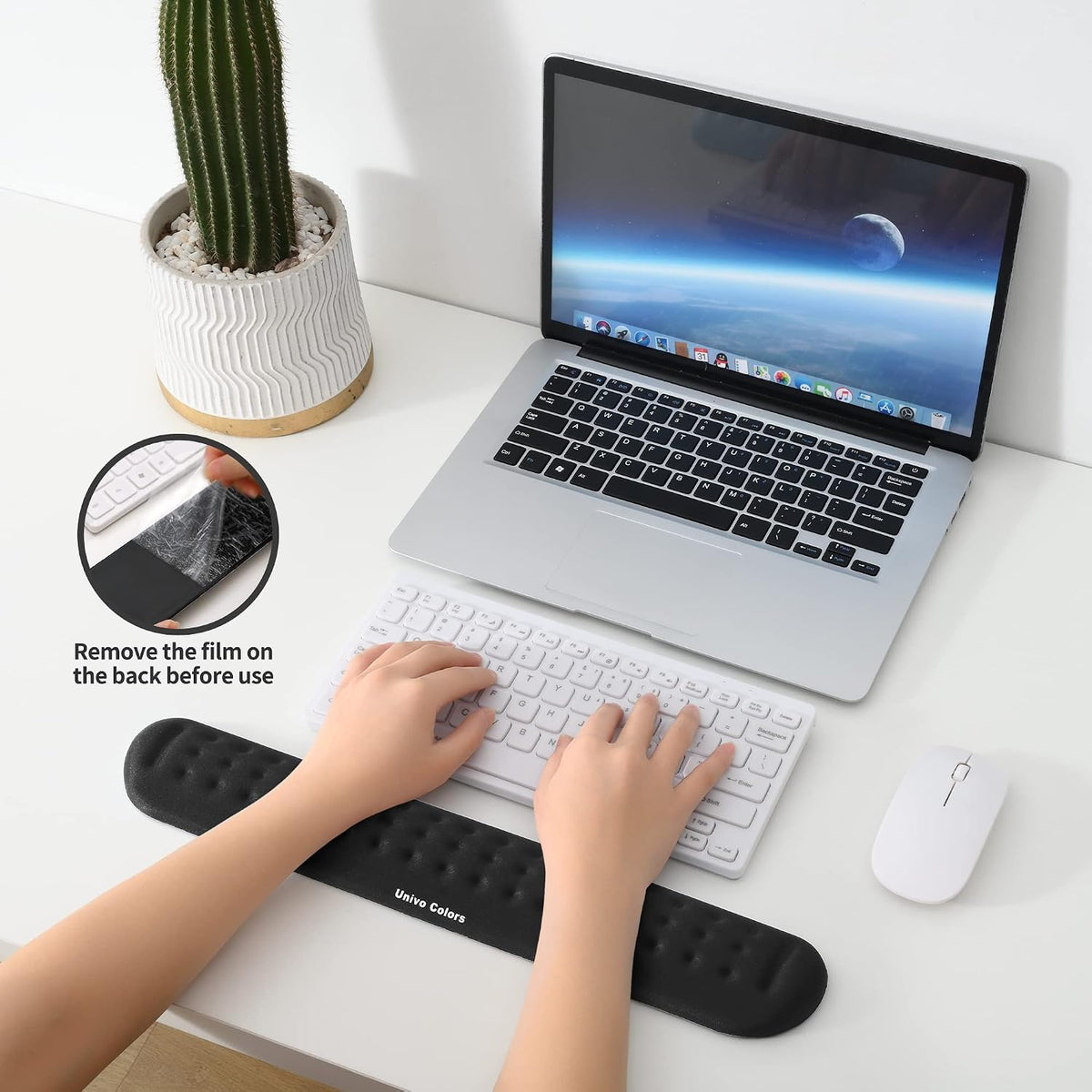 Black Superfine Memory Foam Wrist Rest Soft Gel Ergonomic Mouse Pad Wrist Support for Mouse, Gaming, Computer, Laptop, Office