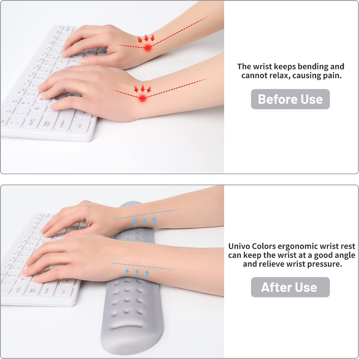 Black Superfine Memory Foam Wrist Rest Soft Gel Ergonomic Mouse Pad Wrist Support for Mouse, Gaming, Computer, Laptop, Office