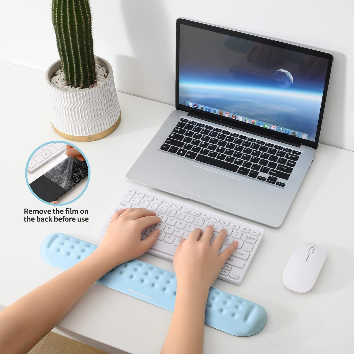 Black Superfine Memory Foam Wrist Rest Soft Gel Ergonomic Mouse Pad Wrist Support for Mouse, Gaming, Computer, Laptop, Office