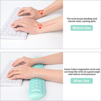 Black Superfine Memory Foam Wrist Rest Soft Gel Ergonomic Mouse Pad Wrist Support for Mouse, Gaming, Computer, Laptop, Office