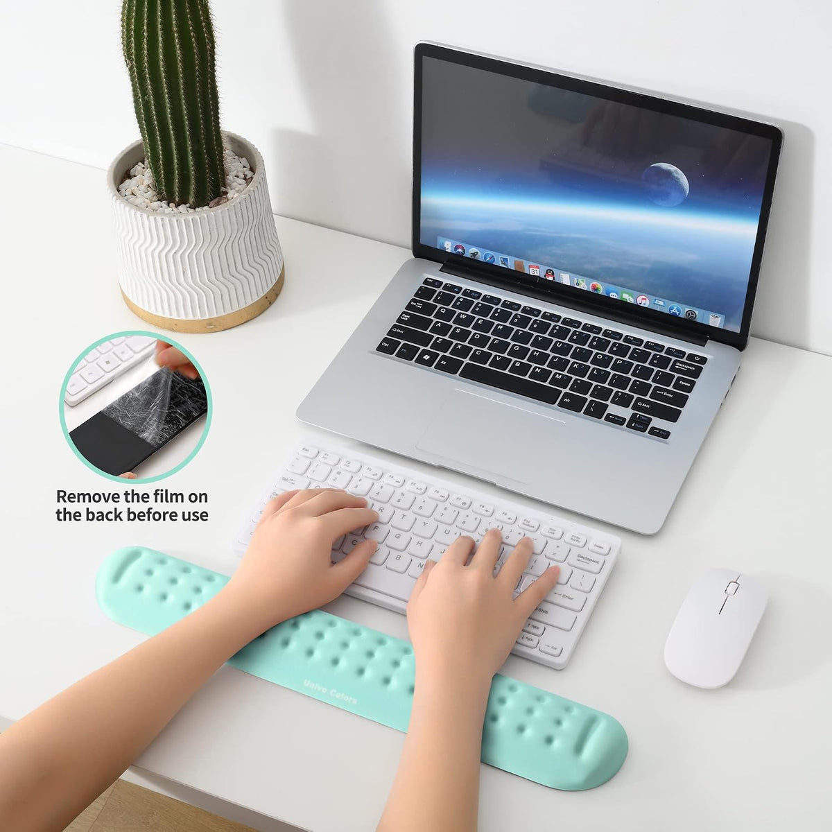 Black Superfine Memory Foam Wrist Rest Soft Gel Ergonomic Mouse Pad Wrist Support for Mouse, Gaming, Computer, Laptop, Office