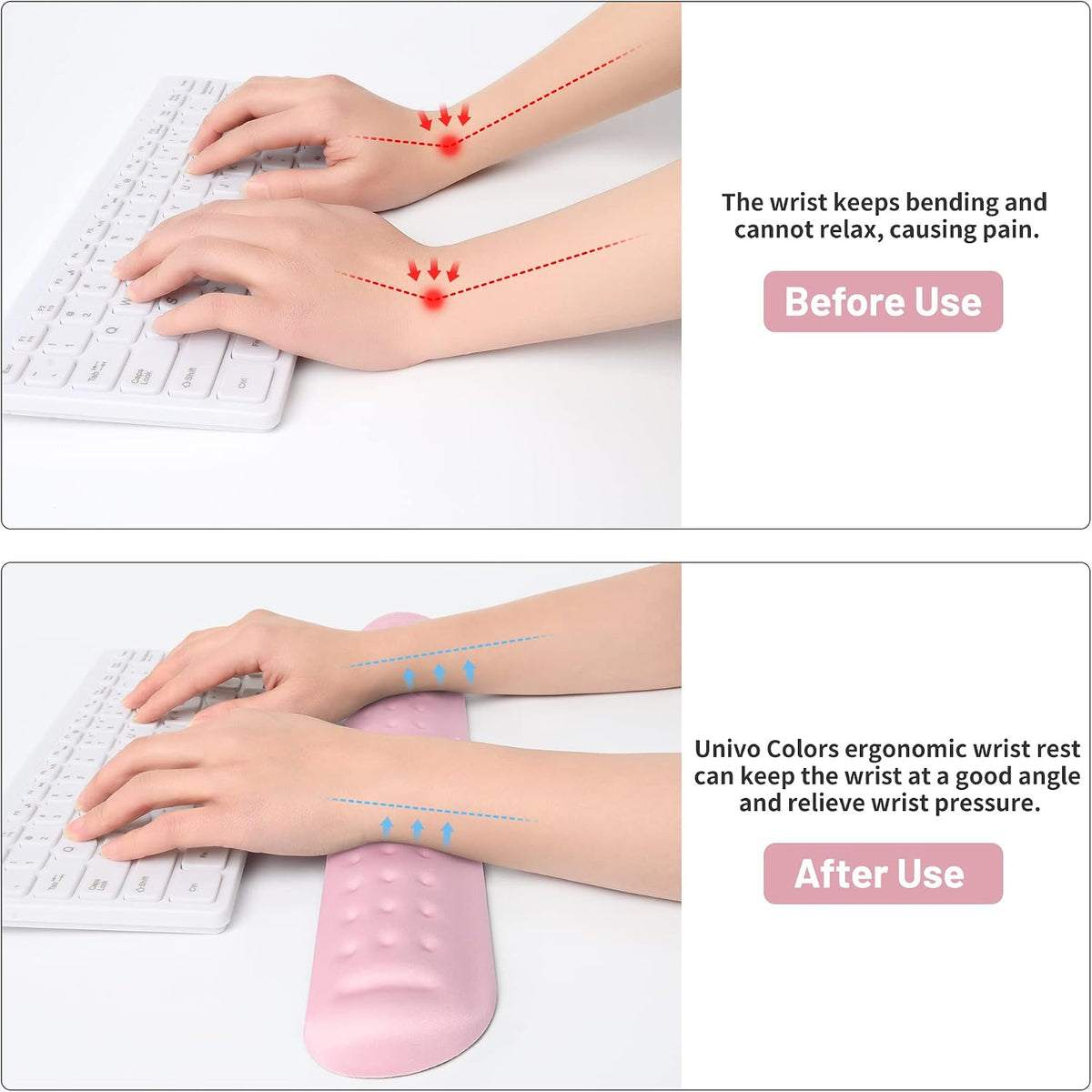 Black Superfine Memory Foam Wrist Rest Soft Gel Ergonomic Mouse Pad Wrist Support for Mouse, Gaming, Computer, Laptop, Office