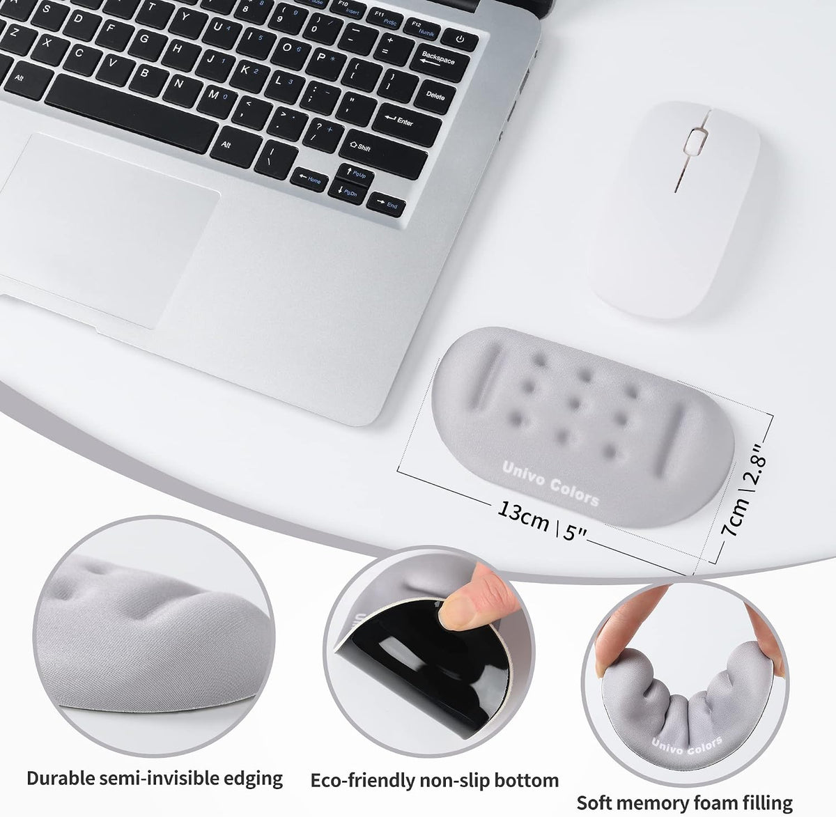 Black Superfine Memory Foam Wrist Rest Soft Gel Ergonomic Mouse Pad Wrist Support for Mouse, Gaming, Computer, Laptop, Office