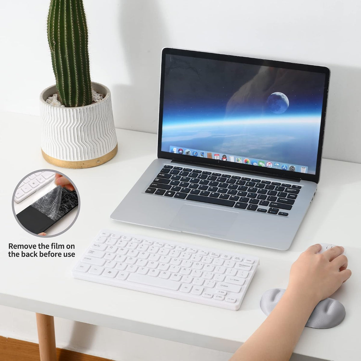 Black Superfine Memory Foam Wrist Rest Soft Gel Ergonomic Mouse Pad Wrist Support for Mouse, Gaming, Computer, Laptop, Office