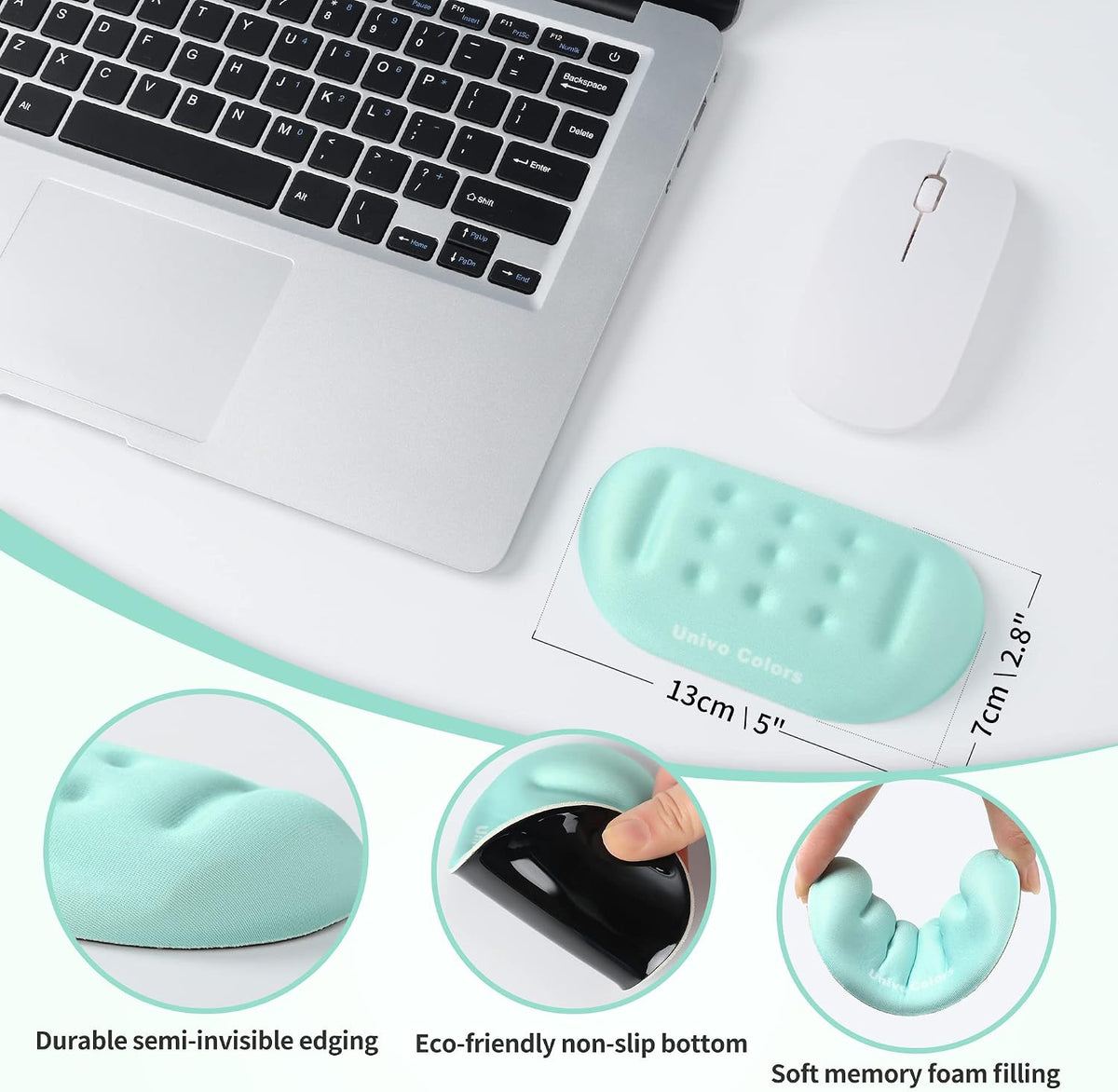 Black Superfine Memory Foam Wrist Rest Soft Gel Ergonomic Mouse Pad Wrist Support for Mouse, Gaming, Computer, Laptop, Office