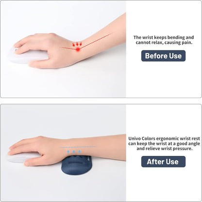 Black Superfine Memory Foam Wrist Rest Soft Gel Ergonomic Mouse Pad Wrist Support for Mouse, Gaming, Computer, Laptop, Office