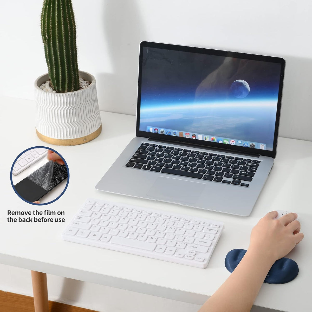 Black Superfine Memory Foam Wrist Rest Soft Gel Ergonomic Mouse Pad Wrist Support for Mouse, Gaming, Computer, Laptop, Office