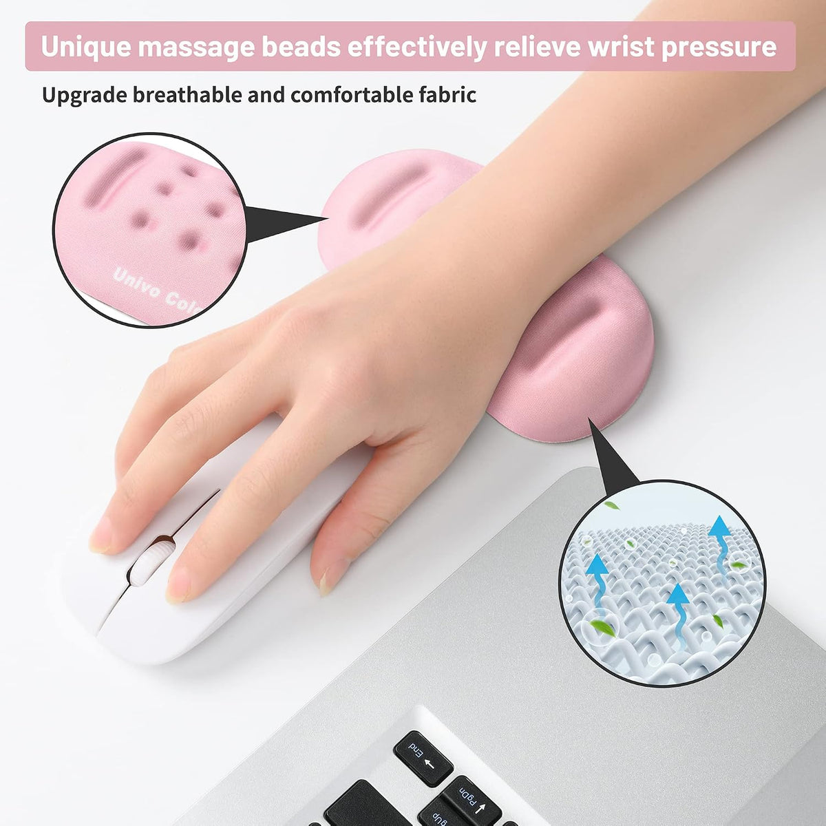 Black Superfine Memory Foam Wrist Rest Soft Gel Ergonomic Mouse Pad Wrist Support for Mouse, Gaming, Computer, Laptop, Office
