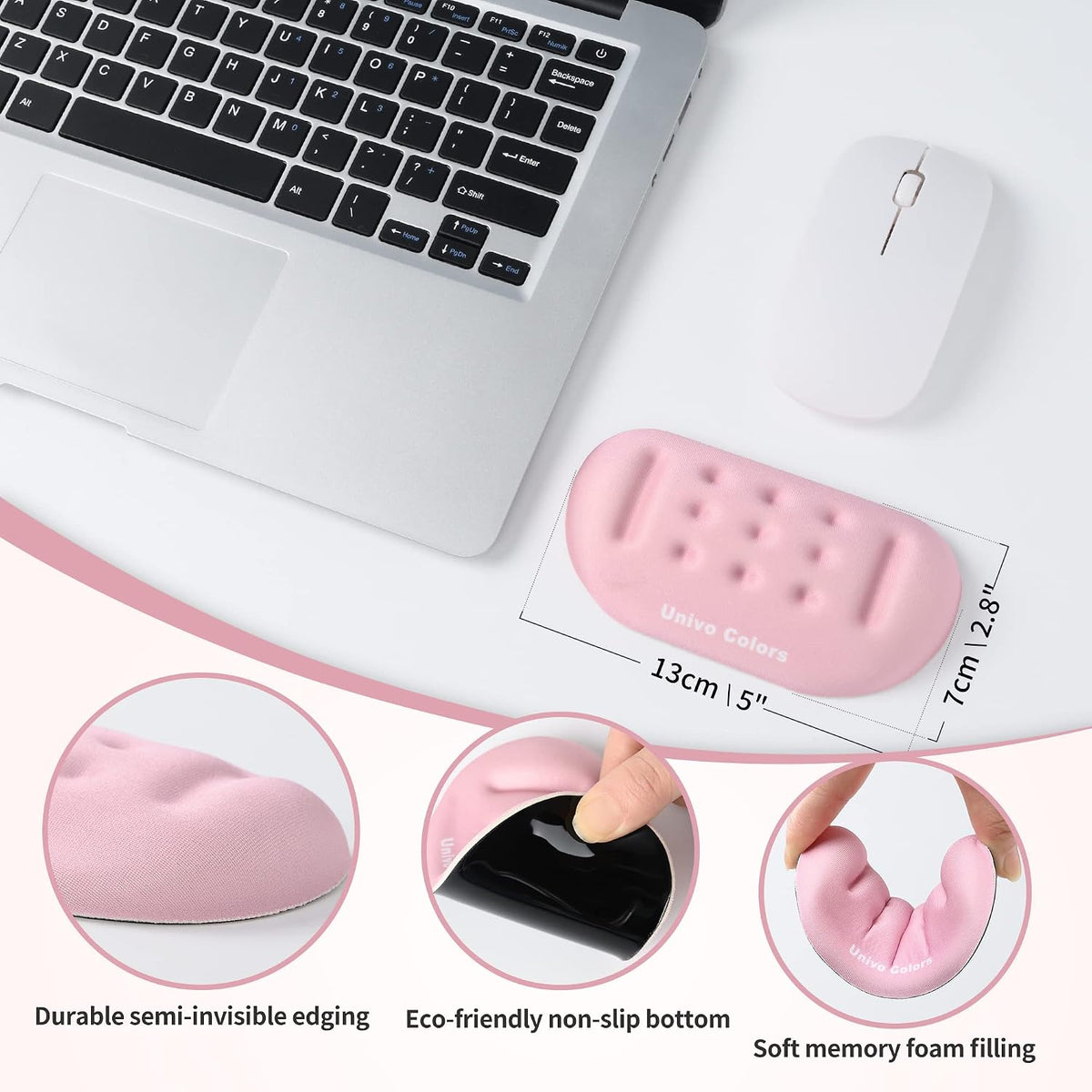 Black Superfine Memory Foam Wrist Rest Soft Gel Ergonomic Mouse Pad Wrist Support for Mouse, Gaming, Computer, Laptop, Office