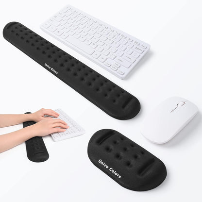 Black Superfine Memory Foam Wrist Rest Soft Gel Ergonomic Mouse Pad Wrist Support for Mouse, Gaming, Computer, Laptop, Office