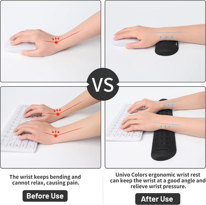 Black Superfine Memory Foam Wrist Rest Soft Gel Ergonomic Mouse Pad Wrist Support for Mouse, Gaming, Computer, Laptop, Office