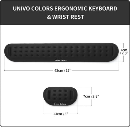 Black Superfine Memory Foam Wrist Rest Soft Gel Ergonomic Mouse Pad Wrist Support for Mouse, Gaming, Computer, Laptop, Office