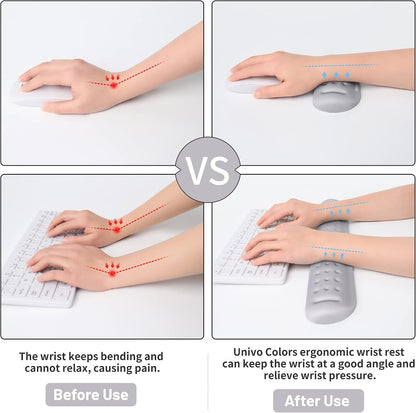 Black Superfine Memory Foam Wrist Rest Soft Gel Ergonomic Mouse Pad Wrist Support for Mouse, Gaming, Computer, Laptop, Office