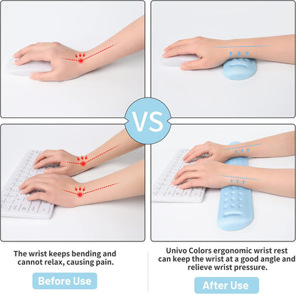 Black Superfine Memory Foam Wrist Rest Soft Gel Ergonomic Mouse Pad Wrist Support for Mouse, Gaming, Computer, Laptop, Office