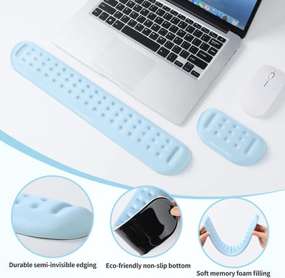 Black Superfine Memory Foam Wrist Rest Soft Gel Ergonomic Mouse Pad Wrist Support for Mouse, Gaming, Computer, Laptop, Office