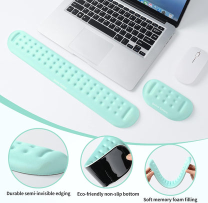 Black Superfine Memory Foam Wrist Rest Soft Gel Ergonomic Mouse Pad Wrist Support for Mouse, Gaming, Computer, Laptop, Office
