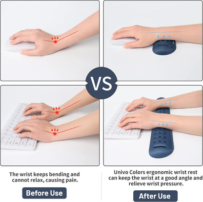 Black Superfine Memory Foam Wrist Rest Soft Gel Ergonomic Mouse Pad Wrist Support for Mouse, Gaming, Computer, Laptop, Office