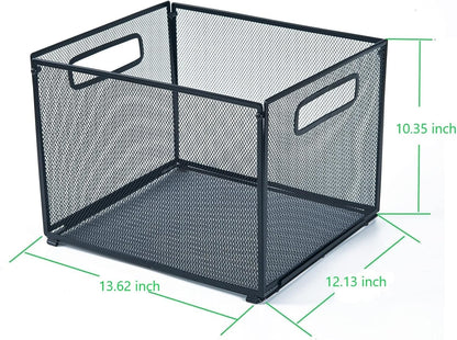 Letter Size Hanging Folder Organizer,Metal File Baskets,Black