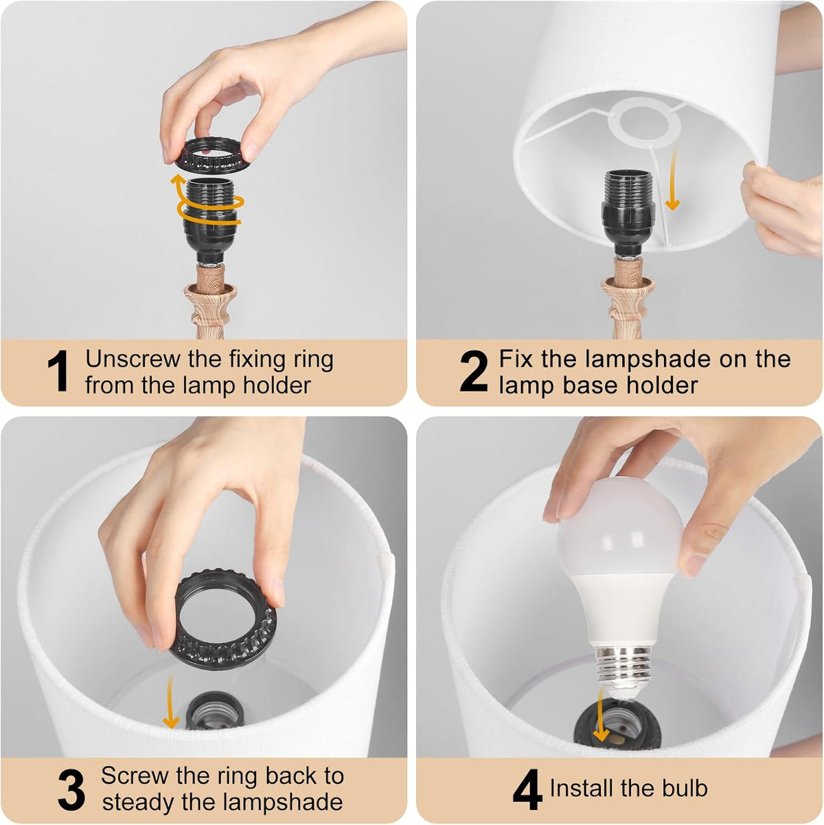 Dimmable Small Table Lamp, Bedside Lamps Touch Control for Bedrooms Nightstand with Wood Grain Base, Desk Lamp Night Light for Office Living Room, 9W 3000K LED Bulb Included