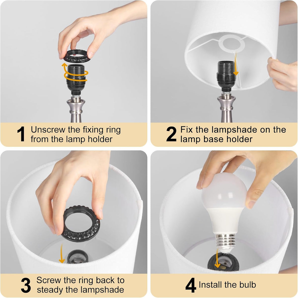 Dimmable Small Table Lamp, Bedside Lamps Touch Control for Bedrooms Nightstand with Wood Grain Base, Desk Lamp Night Light for Office Living Room, 9W 3000K LED Bulb Included