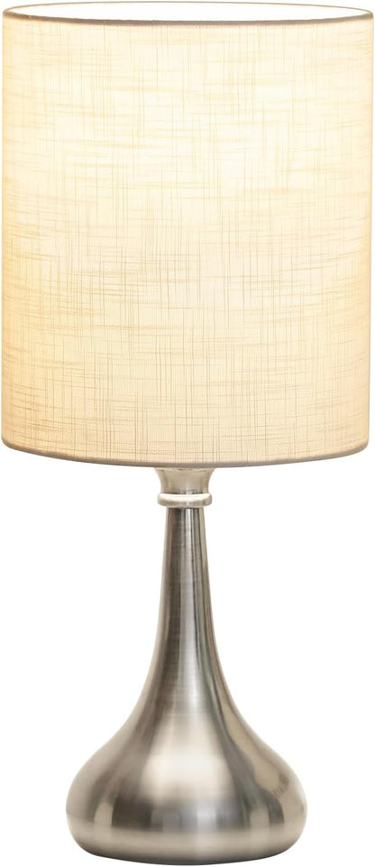 Dimmable Small Table Lamp, Bedside Lamps Touch Control for Bedrooms Nightstand with Wood Grain Base, Desk Lamp Night Light for Office Living Room, 9W 3000K LED Bulb Included