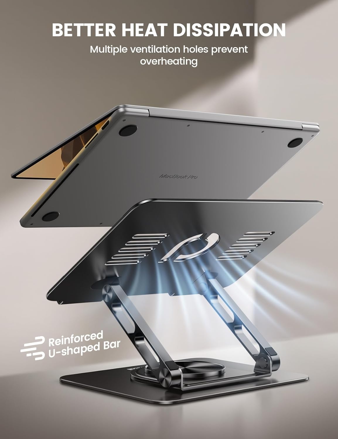 Aluminum Laptop Stand for Desk for MacBook Neo Air Pro 10-17.3''
