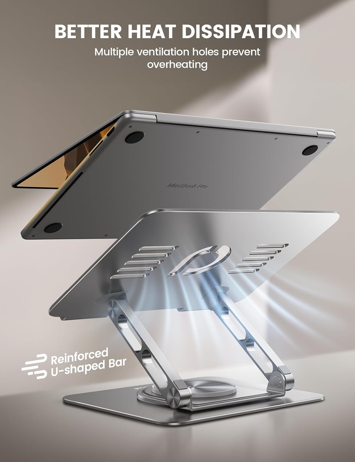 Aluminum Laptop Stand for Desk for MacBook Neo Air Pro 10-17.3''