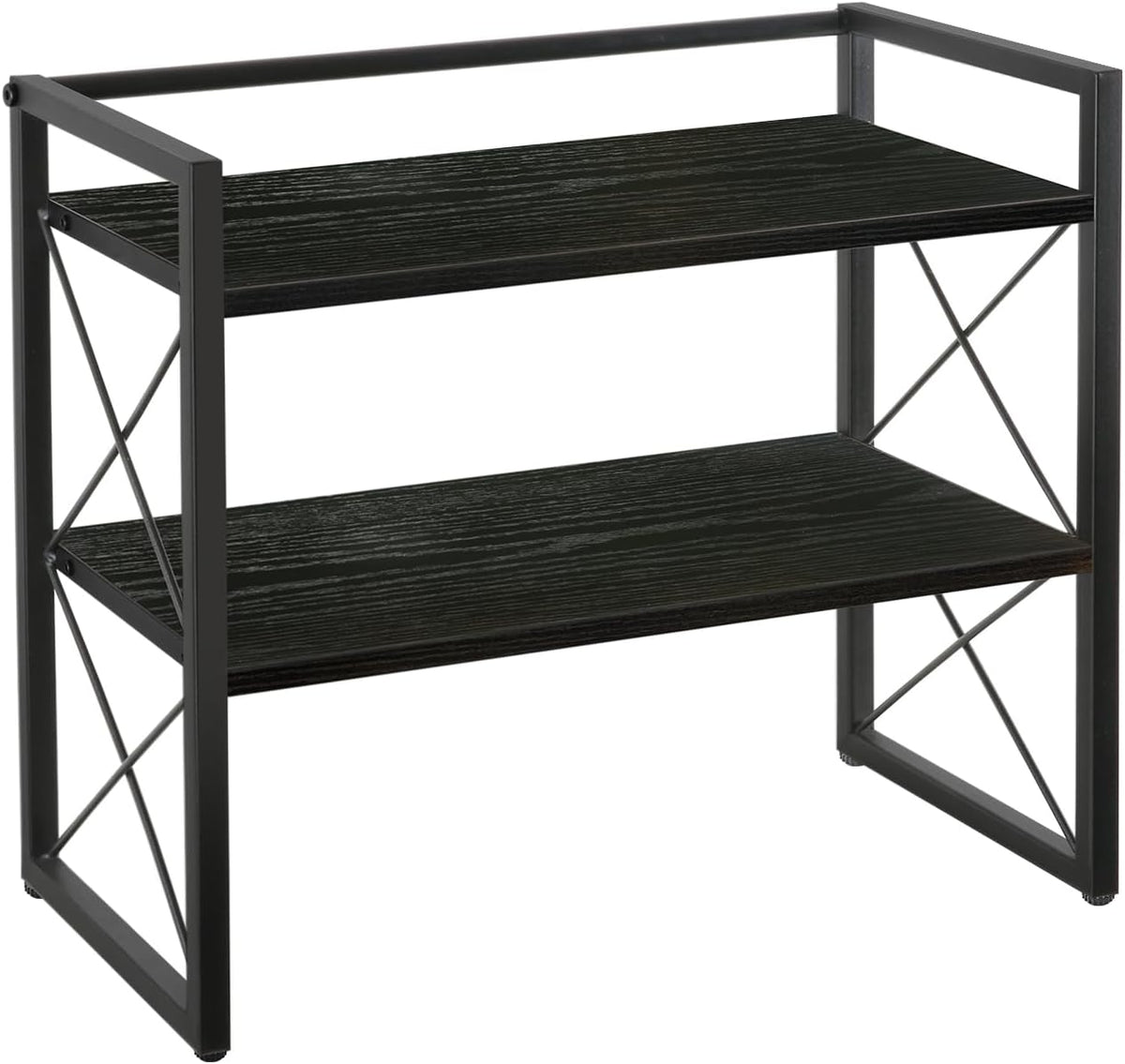 Desktop Shelf Organizer, 2 Tier Office Shelves, Wood Desk Organizer Storage Rack and Freestanding Display Shelf for Office, Dormitory, Home