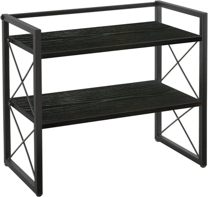 Desktop Shelf Organizer, 2 Tier Office Shelves, Wood Desk Organizer Storage Rack and Freestanding Display Shelf for Office, Dormitory, Home