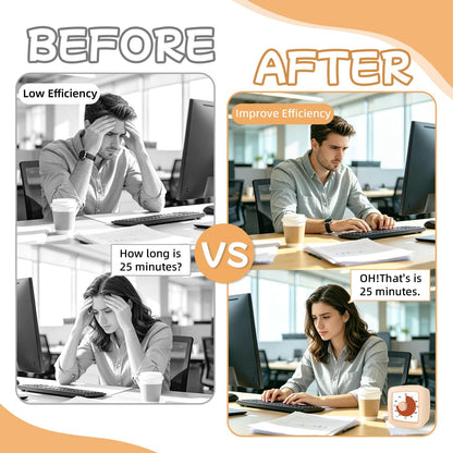 Visual Timer, 60 Minute Timer Silent Countdown Clock for Kids Homework, Classroom Time Management, Kitchen Timer for Cooking, No Ticking Mini Desk Timer for Adults Pomodoro Teachers, Orange