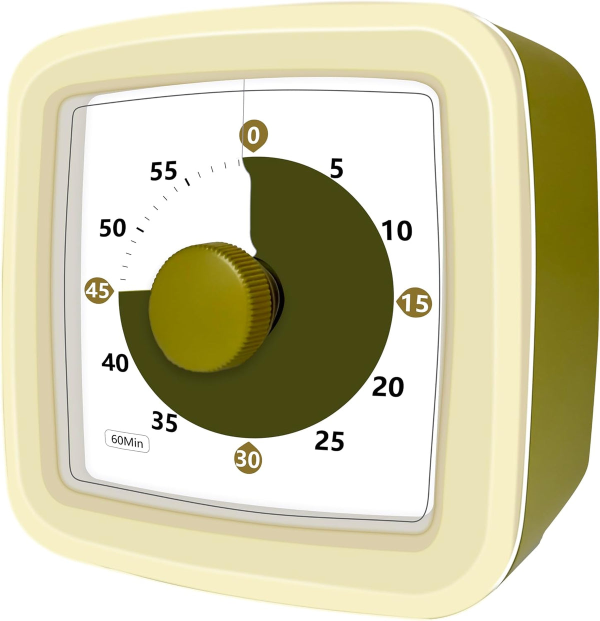Visual Timer, 60 Minute Timer Silent Countdown Clock for Kids Homework, Classroom Time Management, Kitchen Timer for Cooking, No Ticking Mini Desk Timer for Adults Pomodoro Teachers, Orange