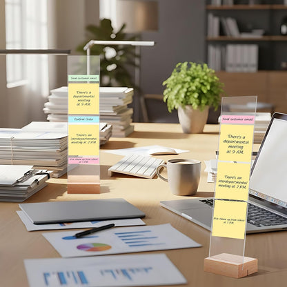 2PCS Monitor Memo Board, Acrylic Monitor Sticky Note Holder for Computer Screen Message Board Holder for Desk Clear Sticky Notes Organizer Portable Desktop Memo Attachment Laptop Office Accessories