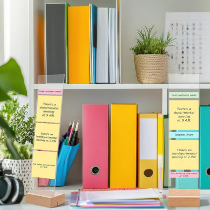 2PCS Monitor Memo Board, Acrylic Monitor Sticky Note Holder for Computer Screen Message Board Holder for Desk Clear Sticky Notes Organizer Portable Desktop Memo Attachment Laptop Office Accessories