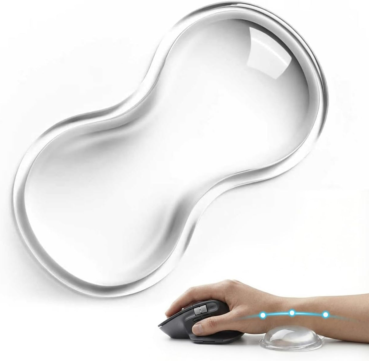 Mouse Wrist Rest Pad, Cool Gel Ergonomic Wrist Support with Non-Slip Base