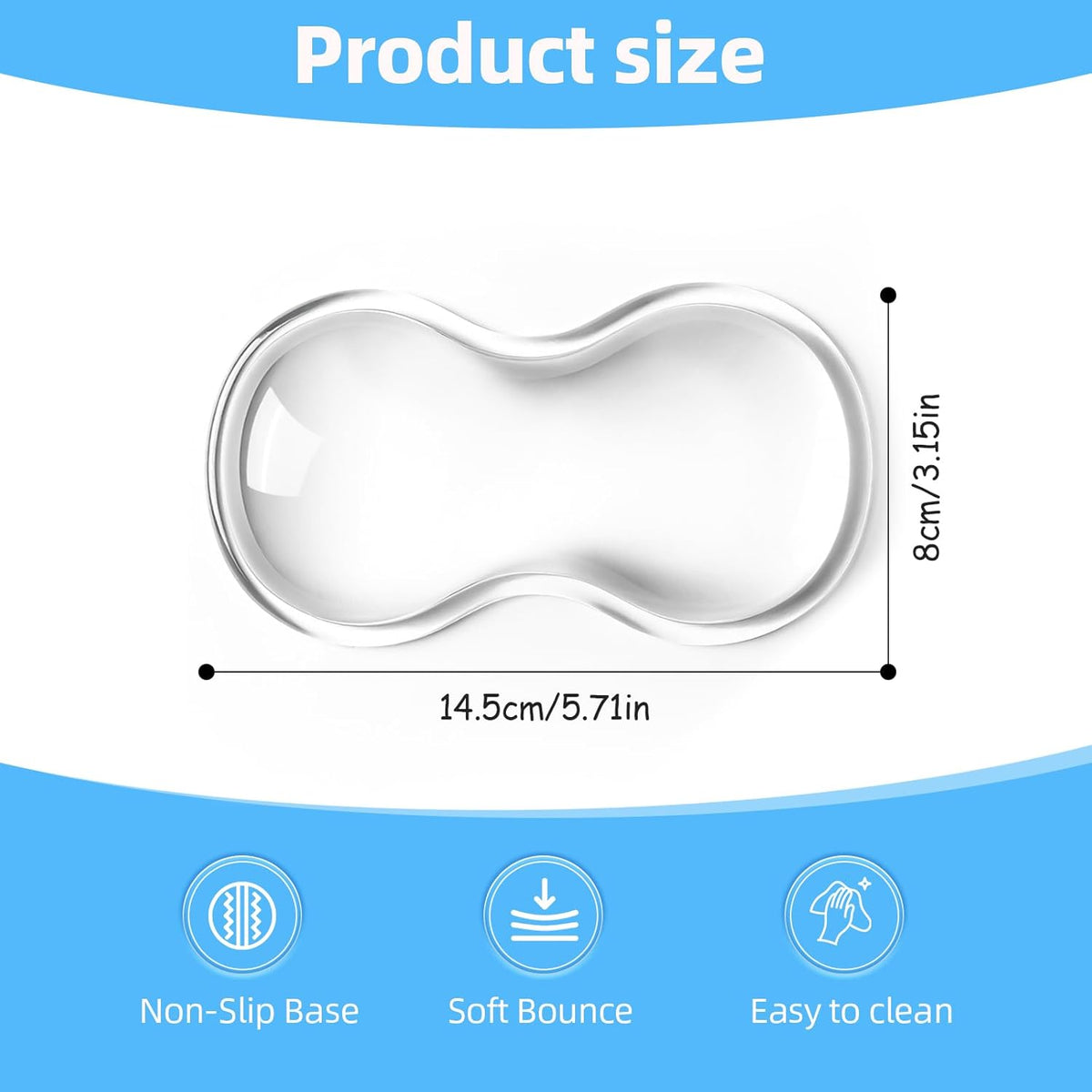 Mouse Wrist Rest Pad, Cool Gel Ergonomic Wrist Support with Non-Slip Base