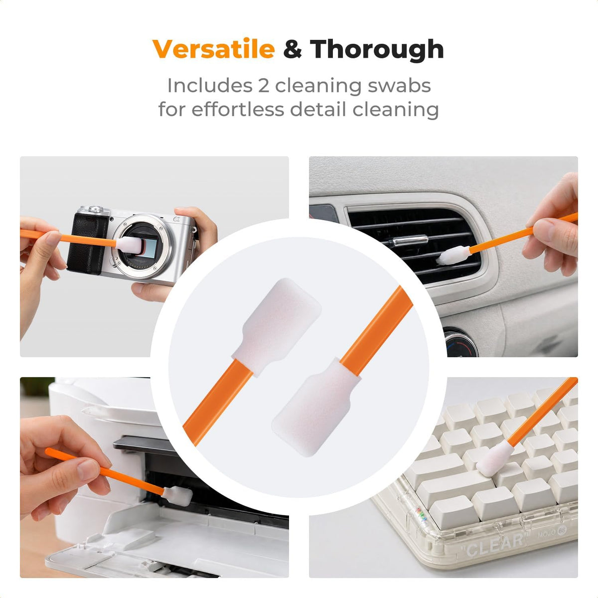 6-in-1 Keyboard Cleaning Brush Kit for Camera, Lens, PC,Black
