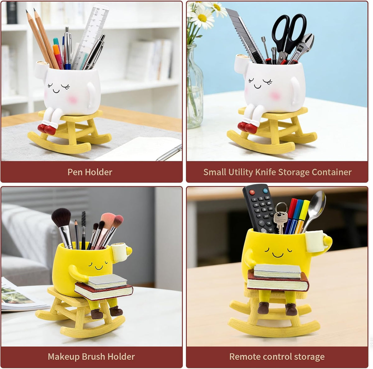 Rocking Chair Cute Face Planter Pot, Unique Succulent Plant Pots