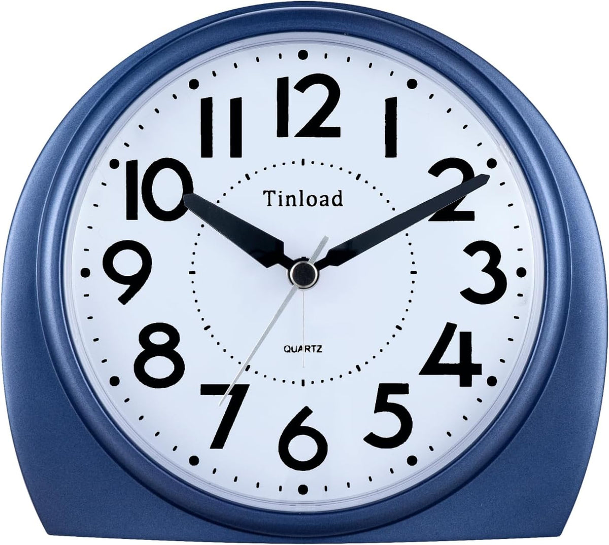 5.5" Large Analog Alarm Clock Silent Non Ticking, Gentle Wake, Beep Sounds, Increasing Volume, Battery Operated Snooze and Manual Light, Easy Set, Black (Best for Elder)