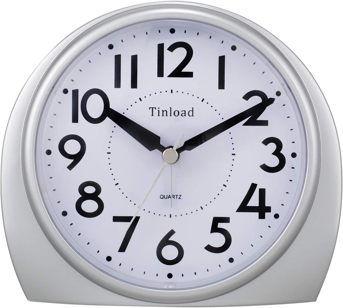 5.5" Large Analog Alarm Clock Silent Non Ticking, Gentle Wake, Beep Sounds, Increasing Volume, Battery Operated Snooze and Manual Light, Easy Set, Black (Best for Elder)
