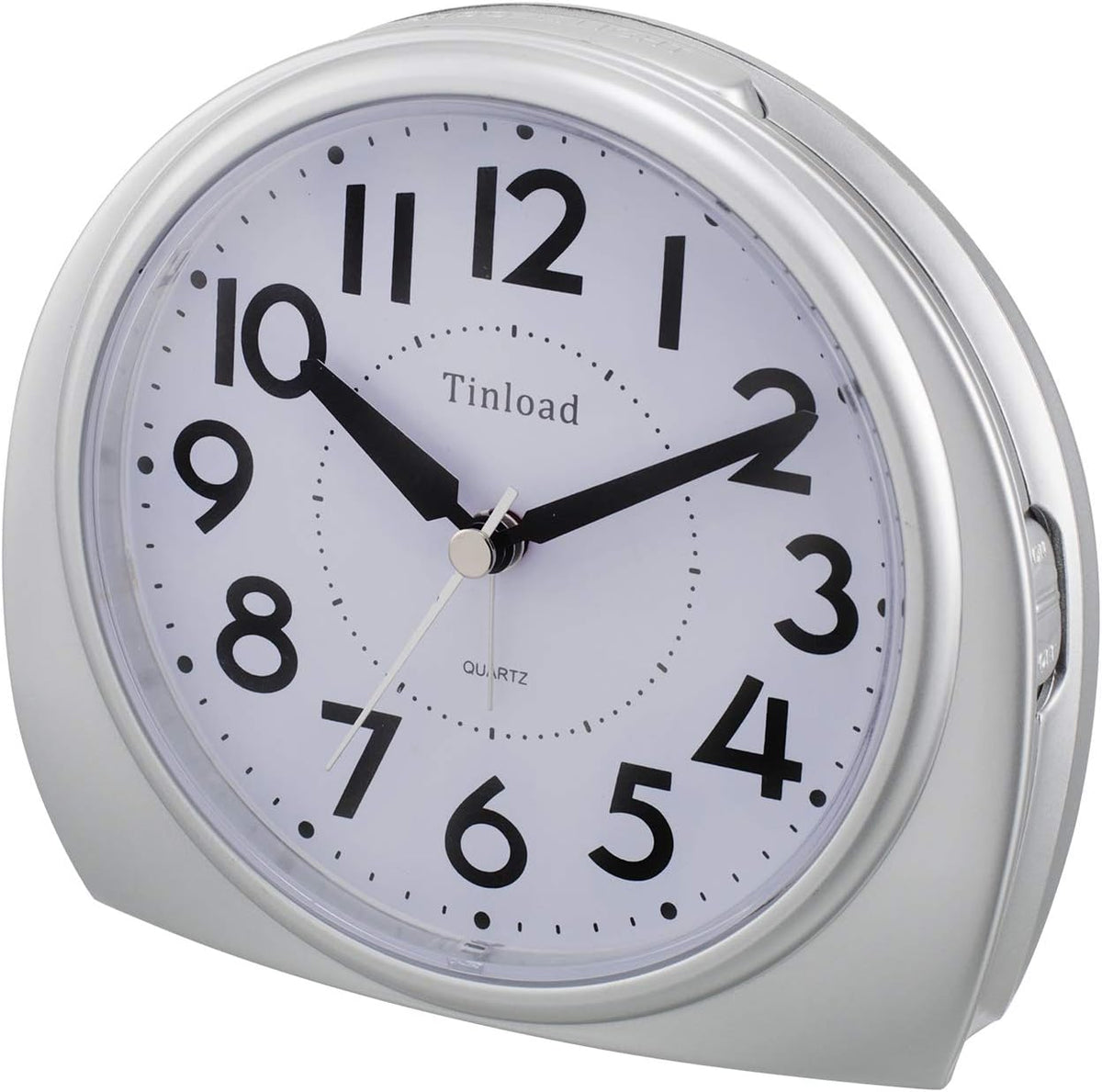 5.5" Large Analog Alarm Clock Silent Non Ticking, Gentle Wake, Beep Sounds, Increasing Volume, Battery Operated Snooze and Manual Light, Easy Set, Black (Best for Elder)