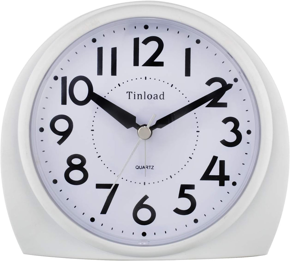5.5" Large Analog Alarm Clock Silent Non Ticking, Gentle Wake, Beep Sounds, Increasing Volume, Battery Operated Snooze and Manual Light, Easy Set, Black (Best for Elder)